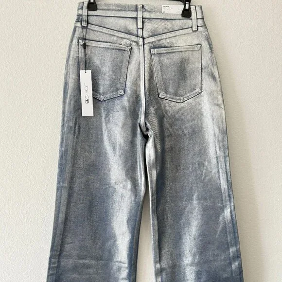 Joe's Jeans The Mia High Rise Foil Wide Leg Denim Party Indigo Metallic 28 NWT - Picture 5 of 15